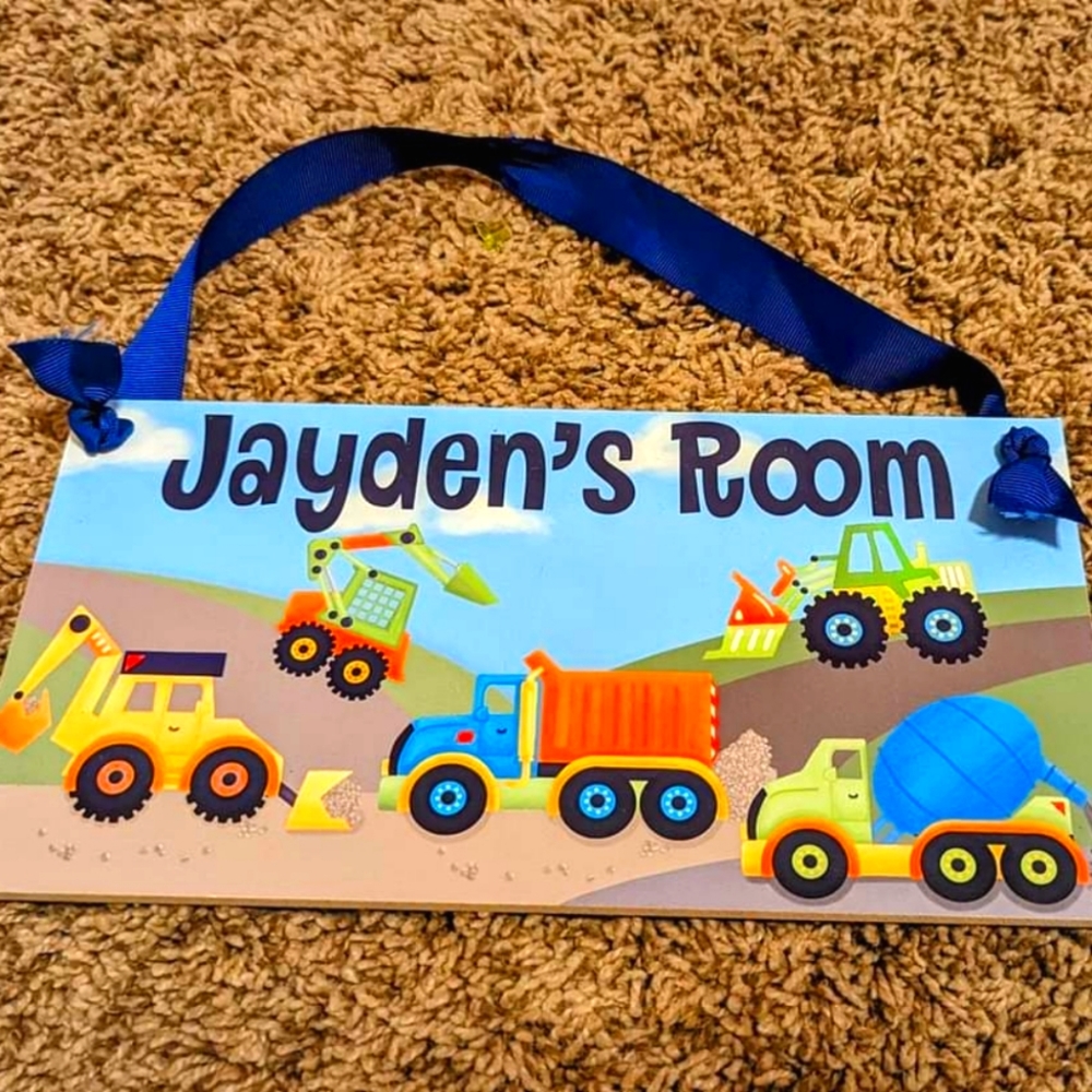 Boy's Construction Door Hanger